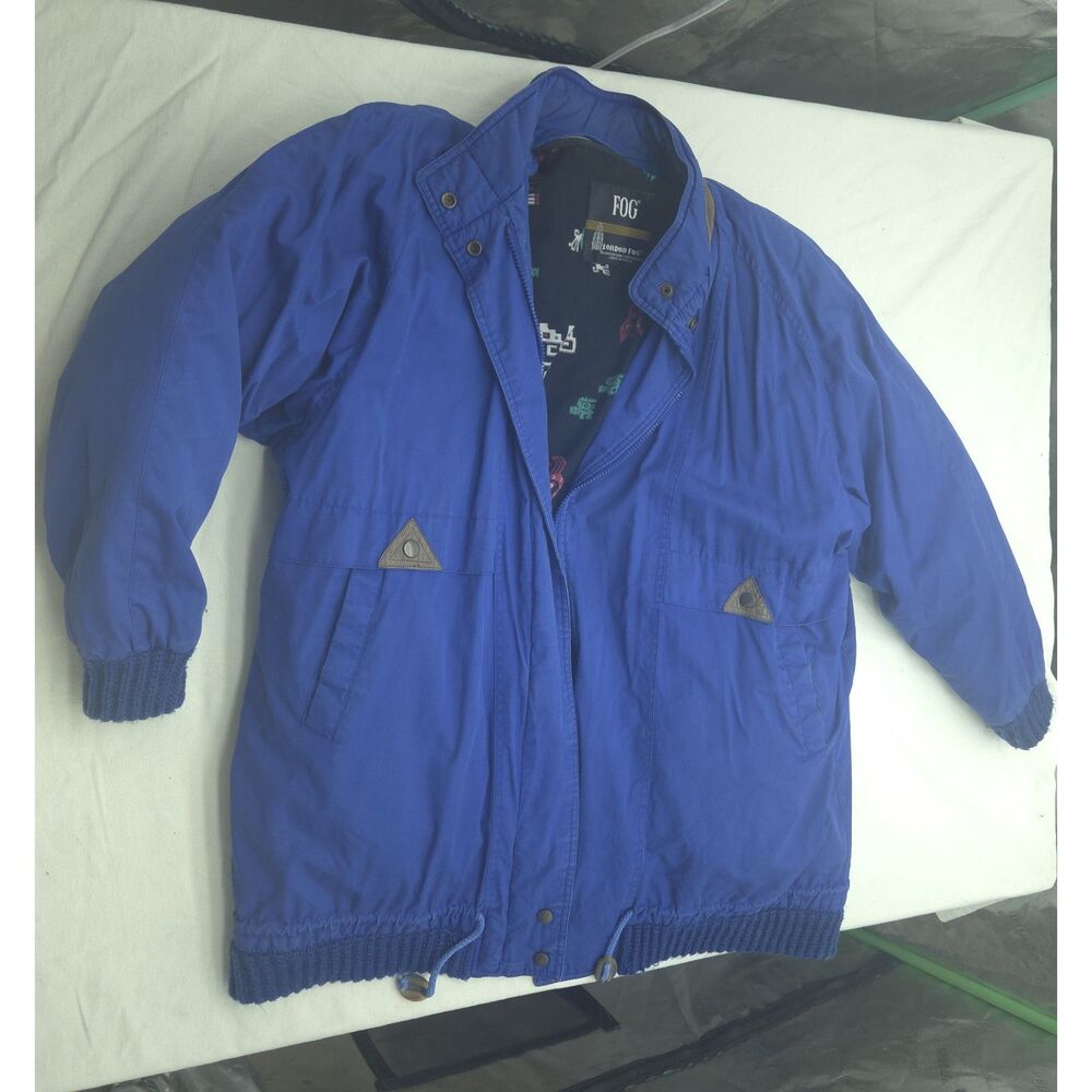 Vintage London Fog Mens XL Blue Jacket Removable Liner Retro 80s 90s Coat